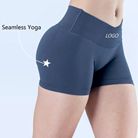 Shorts de yoga et leggings en gros avec logo personnalisé, sans couture, taille haute, effet froncé aux fesses, pour femmes, idéaux pour la gym, le cyclisme et le fitness