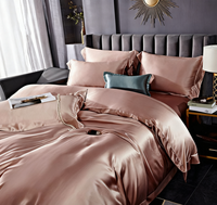 Charme Rose Soie Literie 4 Pièces Ensemble 100% Soie Couture Exquise Artisanat Texture Luxueuse Lustre Soyeux
