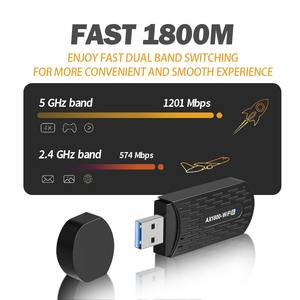 Bộ Chuyển Đổi WiFi USB AX1800 Dongle 802.11ax USB 3.0 Card Mạng Không Dây 5GHz Thẻ WiFi Băng Tần Kép Cho Máy Vi Tính Máy Tính Xách Tay <span class=keywords><strong>Windows</strong></span> MaxOS - Product Image 4