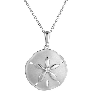 Collar con Colgante de Dólar de Arena Hawaiano de Plata de Ley 925 con Baño de Oro Rosa y Acabado Arenado, Diseño Vida Marina - Product Image 5