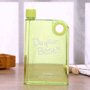 Customized Logo Eco-Friendly Sports BPA Free Plastic Flat A5 Notebook Water Bottle 380ml 450ml 750ml Easy Carry Gym Waterbottle - Product Image 3