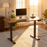 Bureau d'ordinateur moderne ergonomique à double moteur réglable, design en fer durable pour la maison et le bureau