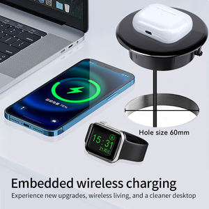 Cargador Inalámbrico Rápido Portátil Integrado en el Escritorio de Oficina, Cargador Inalámbrico de 15W para Apple Watch Ultra, Teléfono Celular, <span class=keywords><strong>Airpods</strong></span> - Product Image 2