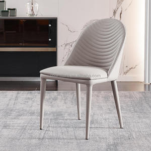 Chaise de salle à manger de luxe à touffes ondulées, couleurs personnalisables beige/gris/marron, revêtement en similicuir écologique, mobilier de restaurant - Product Image 6