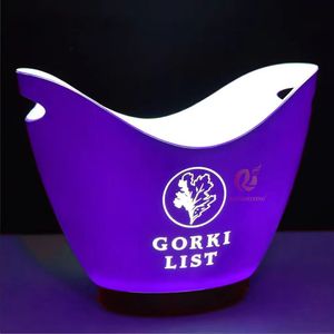 Modern <b>Plastic</b> Boat Shape 8L LED Ice Bucket with Yellow Light Durable & Easy to Clean for Camping Party and Night Club - Product Image 3