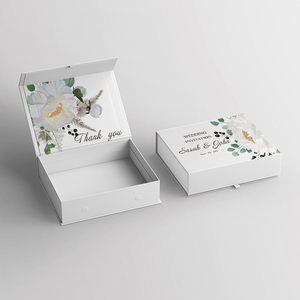 Оптовая продажа роскошная коробка для свадебных приглашений Цветочная упаковочная коробка на заказ розовая картонная фольга 2 мм бумажная Магнитная Подарочная коробка подружки невесты - Product Image 2