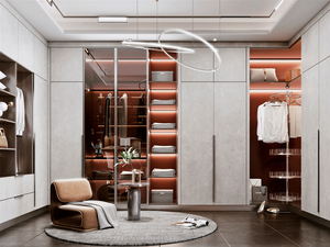 Dressing haut de gamme avec îlot central et unité de rangement à tiroirs, <span class=keywords><strong>armoire</strong></span> de luxe pour chambre à coucher - Product Image 2