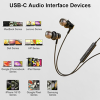 Casque USB-C 3,5 mm professionnel avec logo personnalisé, qualité sonore claire avec micro pour le service client et le bureau