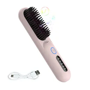 Mini 2 in 1 Usb-Akku-Bürste heißglättende Bürste elektrischer professioneller Haarschlichtungs-Kamm schnell erhitzt