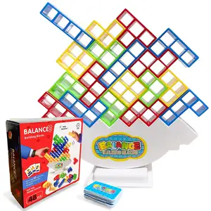 64PCS Diversão e Entretenimento Educacional Travel Building Blocks Balance Tower Stacking Blocks Game para Família, Festas, Viagem