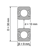 Rodamiento de Bolas de Acero Inoxidable de Una Hilera S6200 10x30x9mm AISI 420 Lubricado con Grasa de Ranura Profunda para Motores, Maquinaria y Equipos