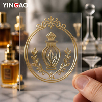 Autocollant personnalisé en feuille d'or 3D en relief, transfert DTF UV, autocollant imperméable auto-adhésif, n'importe quel design de logo pour flacon de parfum en verre