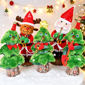 Muñeco de Árbol de Navidad Bailarín, Juguete Eléctrico de Peluche Suave con Funcionamiento a Pilas, Reno de Peluche, Papá Noel Bailarín, Árbol de Navidad Bailarín - Product Image 1