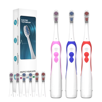 Brosse à dents sonique alimentée par piles AA pour adultes étanche IPX5 avec poils moyens, autonomie de 30 jours pour un usage domestique