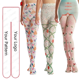 360 degrés impression grande taille femmes vêtements tricoté Stretch fleur <span class=keywords><strong>motif</strong></span> personnalisé Sublimation impression collants collants floraux - Product Image 1