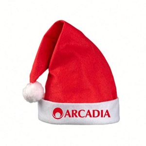 Gorros de Santa Claus Promocionales con Logotipo Personalizado, Gorros Navideños de Felpa con Impresión de Marca, Recuerdos para Fiestas - Product Image 1