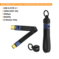 Schlüsselanhänger 240W 40Gbps USB4 Kurzes USB-C-zu-USB-C-Kabel Schnelles Laden Typ-C zu USB-C Datenübertragung 8K Daten-Lade-Verlängerungskabel