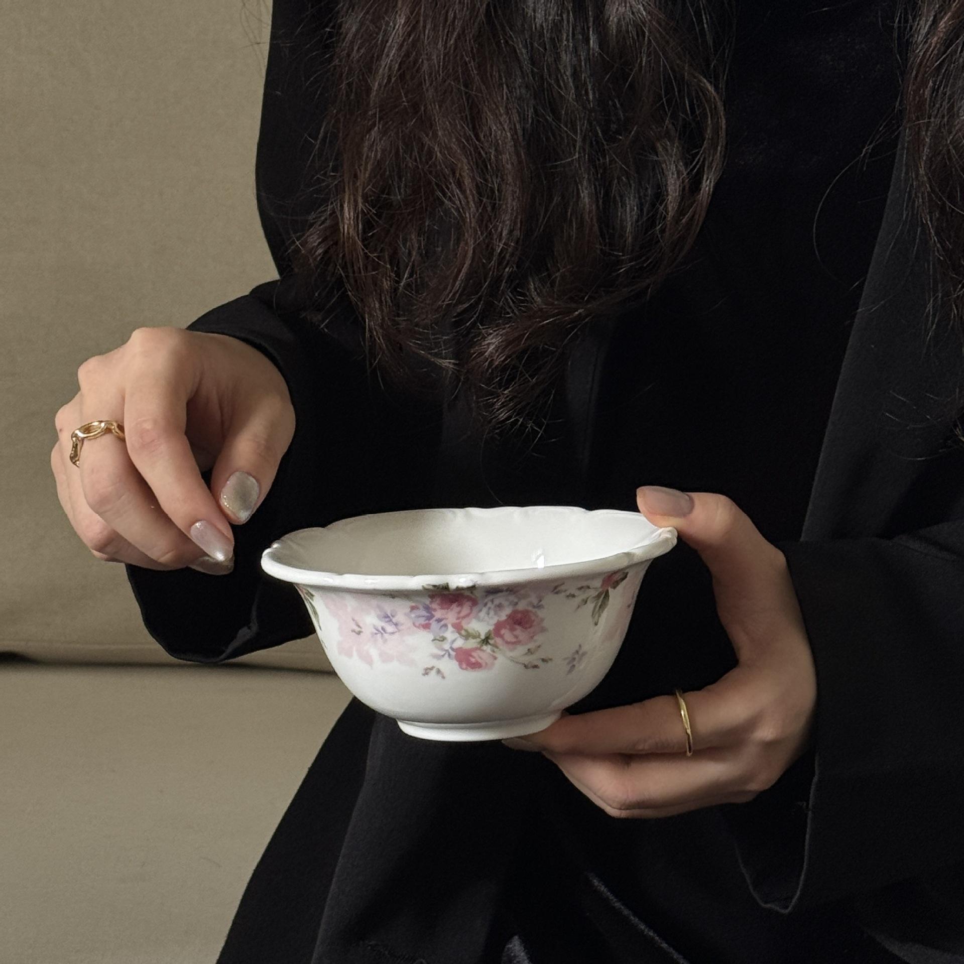 Pink flower shadow bowl 13*6