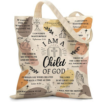 Sac fourre-tout en toile personnalisé avec sublimation de lettres pour femmes et filles - Réutilisable, rappel quotidien, affirmations positives pour la salle de sport, le travail, les voyages