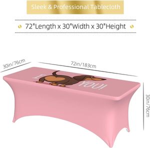 Được Trang Bị Hình Chữ Nhật Tùy Chỉnh Bảng Bìa Trong Kho Tình Yêu Dachshund Con Chó Căng Khăn Trải Bàn Có Thể Giặt Cho Đám Cưới Đảng & Tổ Chức Sự Kiện Trang Trí - Product Image 3