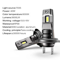 Nouvelle voiture phares LED H1 projecteur H4/H7/9006/H11 intégré prise directe feux de croisement et feux de croisement