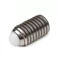 Vis de réglage à ressort à bille en acier inoxydable 1/4-20 3/8-16 M3 M4 M5 M6 M8 avec embout hexagonal, finition zinguée, vis de réglage à bille en nylon POM