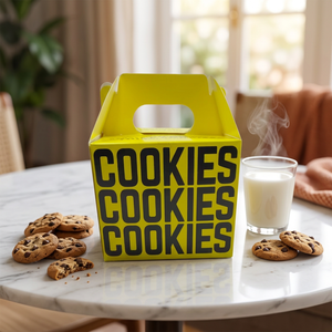 Boîte à poignée en carton personnalisée, écologique, biodégradable, en matériaux recyclés, avec logo imprimé, pour l'emballage de biscuits et de cadeaux - Product Image 2