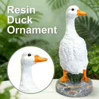 Statue de canard blanc 29 cm en résine écologique, ornement fantaisie pour jardin et bureau, décoration extérieure pour cour, patio, maison MIYUE