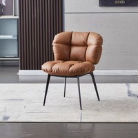 Chaise de salle à manger moderne et simple à structure en fer, chaise rembourrée à grille carrée Cloud Puff pour salon de beauté, réception, siège d'hôtel