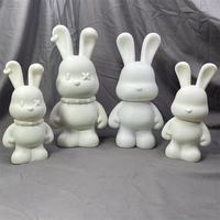 DIY Figurines en vinyle à modeler par coulée : Lapin fluide, Lapin blanc, Ours à couler, 23cm/33cm, avec tirelire, pour créations graffiti et artisanat