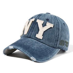 High Quality Customized Embroidery <b>Waterproof</b> Sporty Fruit Applique Distressed New York Baseball <b>Cap</b> for Unisex - Product Image 5