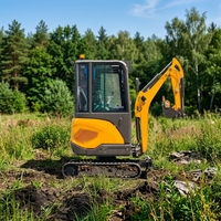 Mini-excavatrice sur chenilles JIAHE 8016 de 1,6 tonne, moteur Euro 5, compacte, tout-terrain, avec pompe à engrenages, puissance de 10,2 kW, forte puissance de creusement