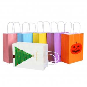 ถุงกระดาษคราฟท์สีน้ำตาลขาวรีไซเคิลสำหรับบรรจุภัณฑ์อาหารและช้อปปิ้ง พิมพ์โลโก้ตามสั่งแบบขายส่ง พร้อมหูหิ้วและโลโก้ของคุณเอง - Product Image 4