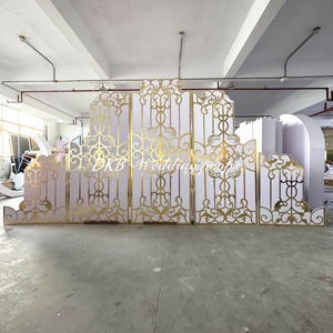 Decorazione di nozze DKB taglio di lusso costruzione di Design della <span class=keywords><strong>finestra</strong></span> posteriore parete a goccia evento di nozze sfondo della fase - Product Image 4