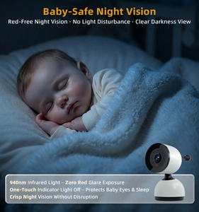 Caméra intelligente 5 pouces 1080P HD WiFi avec vision nocturne, suivi IA, moniteur de sécurité <span class=keywords><strong>pour</strong></span> bébé, caméra réseau WiFi, babyphone - Product Image 3