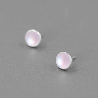 Boucles d'oreilles clous Rosaeflora "Flowing Light" en argent sterling 925 véritable avec pierre de lune artificielle, bijoux fins