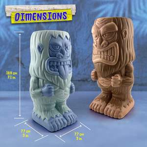 बंदर टिकी मग सेट बीफुट 2-टुकड़ा सिरेमिक संग्रहणीय टिकी कप टंबलर कॉफी मग - Product Image 6