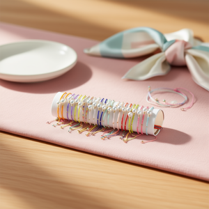 Bracciale con perle irregolari, 24 pezzi, multicolore, con perline, regolabile, gioiello da donna, idea regalo - Product Image 2