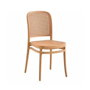 Silla de comedor de plástico de Bengala de nuevo diseño al por mayor para el hogar, jardín, café, apartamento, comedor, baño, muebles de exterior a la venta - Product Image 1