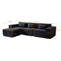 ATUNUS, canapé moderne compressé sous vide, canapé modulable noir, ensemble canapé modulable en velours nuageux, en stock américain, livraison directe