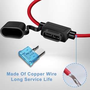 Portafusibles <span class=keywords><strong>de</strong></span> cuchilla ATO/ATC en línea <span class=keywords><strong>de</strong></span> 14 AWG con arnés <span class=keywords><strong>de</strong></span> cableado, portafusibles <span class=keywords><strong>de</strong></span> coche impermeable <span class=keywords><strong>de</strong></span> <span class=keywords><strong>calibre</strong></span> 14 <span class=keywords><strong>de</strong></span> repuesto con tapa - Product Image 4