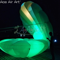 Elegante concha de OSTRA inflable con perla LED brillante para eventos de fiesta, cabina de DJ inflable y fondos de boda