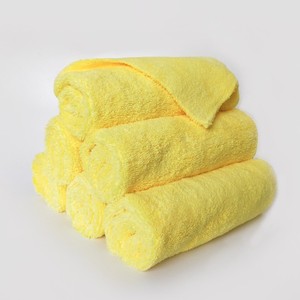 ผ้าไมโครไฟเบอร์สำหรับทำความสะอาดรถยนต์ ขนาด 40x40 ซม. สีเหลือง ซึมซับน้ำได้ดี ไร้ขอบ ผ้าอเนกประสงค์ - Product Image 1