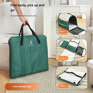 Jaula Móvil para Perros y Gatos para Animales Pequeños, Transportín Plegable de Plástico y Metal, Universal para Todas las Estaciones - Product Image 5