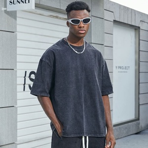 Camiseta Vintage personalizada de 240gsm de alta calidad con lavado ácido para hombre, 100% algodón de gran tamaño, ropa de calle con hombros caídos, patrón de impresión único - Product Image 2