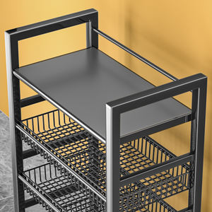 Estante de almacenamiento de <span class=keywords><strong>Metal</strong></span> grueso multicapa para verduras de cocina y horno microondas estante organizador con malla de acero multifuncional - Product Image 6