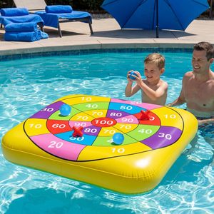 Oferta Especial: Juego de Piscina Inflable 2 en 1, Gigante Tic Tac Toe con Bolsas de Frijoles, Juguete Acuático Flotante de Doble Cara, Plegable para Verano - Product Image 1