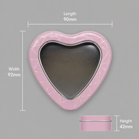 Boîte en métal en forme de cœur personnalisée avec fenêtre transparente, emballage alimentaire en métal pour biscuits, chocolats, cadeau de la Saint-Valentin