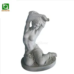 Marmor hand geschnitzte schöne nackte Frauen Statue