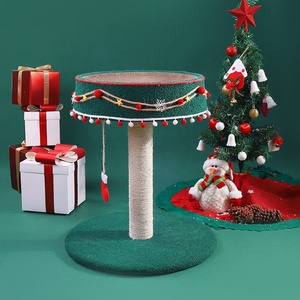 Poste de escalada para gatos pequeños de interior, poste de rascado de Navidad, torre de árbol de gato creativa, rascador de gato con juguetes colgantes - Product Image 6